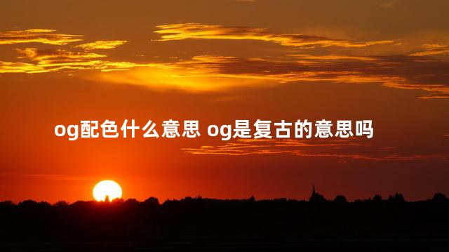 og配色什么意思 og是复古的意思吗